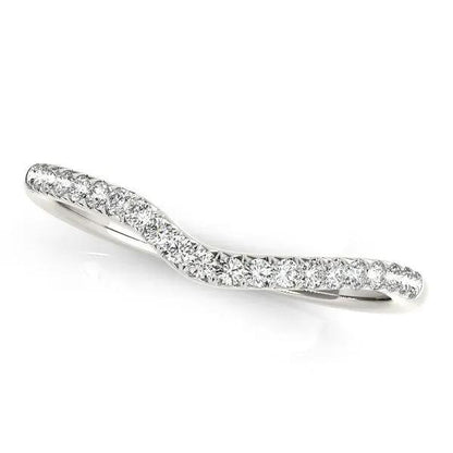 14k white gold curved pave diamond wedding ring, 1/4 cttw, by Bids.com on Tampa Home & Garden Store