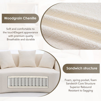 Curved Boneless Sofa Modular 110 Inch Sectional