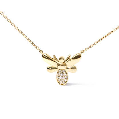 10K yellow gold Bumble Bee pendant necklace with diamond accents on an 18-inch chain by Bids.com on Tampa Home & Garden Store