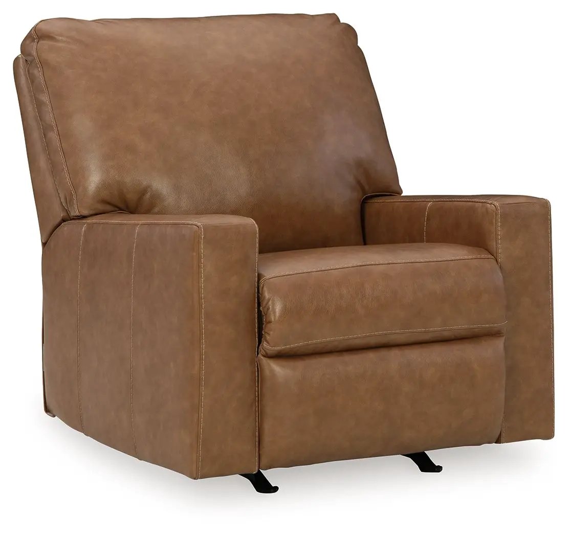 Bolsena rocker recliner brown leather with padded high-back and wide arms on Tampa Home & Garden Store