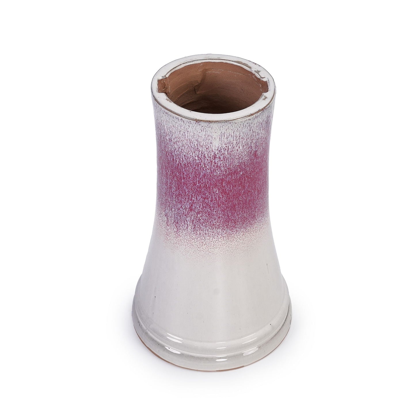 Birdbath for patio garden ceramic with white pink gradient glaze; terracotta HouseOfZazla on Tampa Home & Garden Store