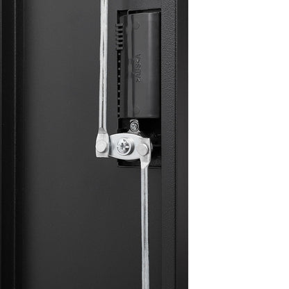 Metal storage cabinet with locking doors and adjustable shelf, black steel, HouseOfZazla on Tampa Home & Garden Store