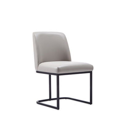 Serena Dining Chair with Geometric Metal Base in gray upholstery by HouseOfZazla on Tampa Home & Garden Store