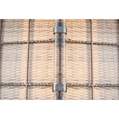 Comfortable Modern Patio Rattan Sectional Set brown wicker weave with metal joint clamps on Tampa Home & Garden Store