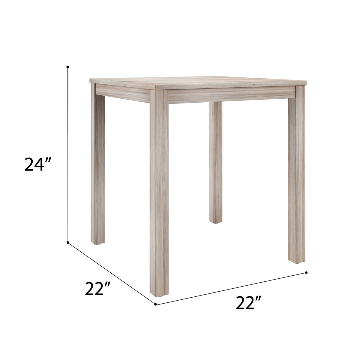 Beige wooden table with compact rectangular top and four squared legs on Tampa Home & Garden Store