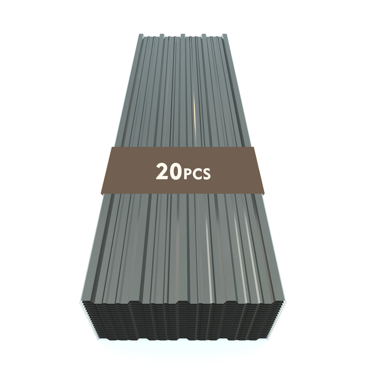 Galvanized steel corrugated roof panels gray finish 20 pcs on Tampa Home & Garden Store