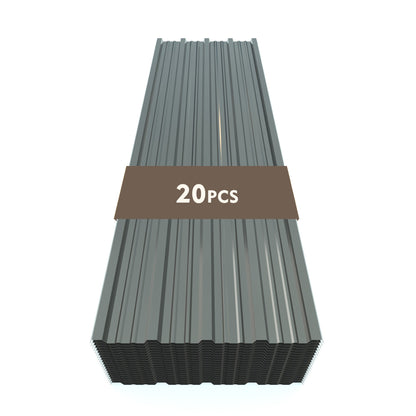 Galvanized steel corrugated roof panels gray finish 20 pcs on Tampa Home & Garden Store