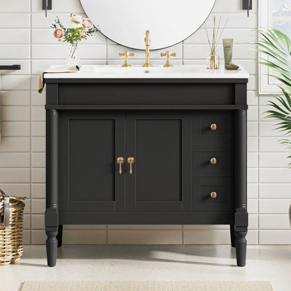 Bathroom Vanity With Ceramic Sink and Soft Close