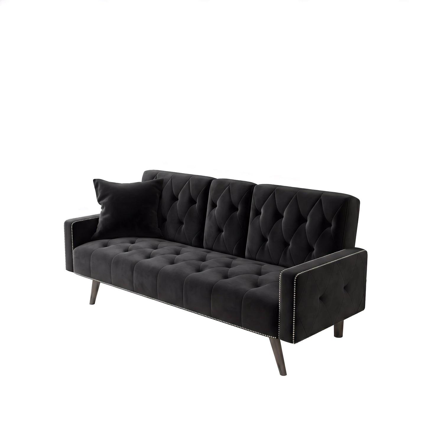 Stylish Velvet Sofa Bed and Nail Head Trim