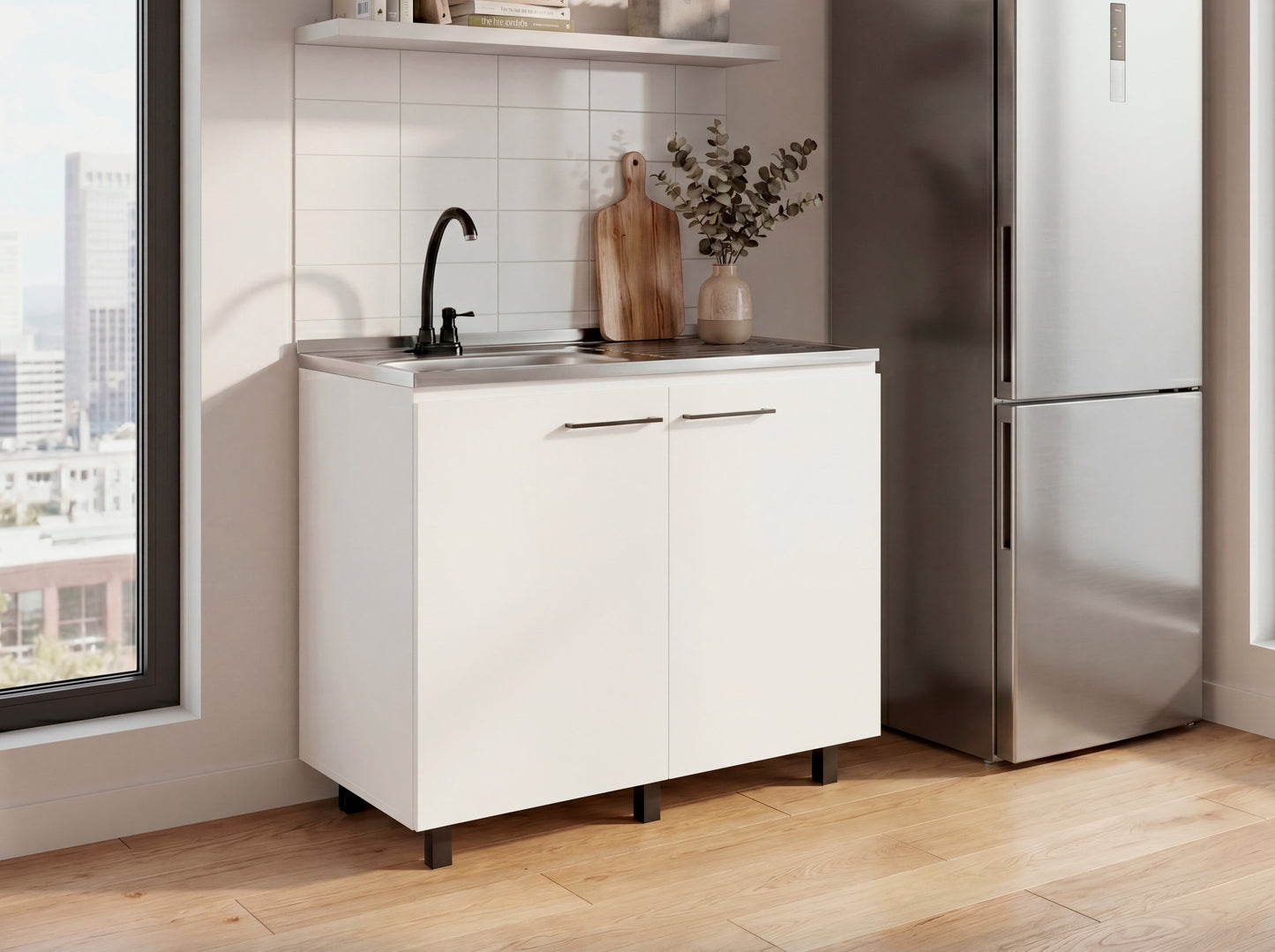 Burwood Utility Sink Cabinet and Two Shelves