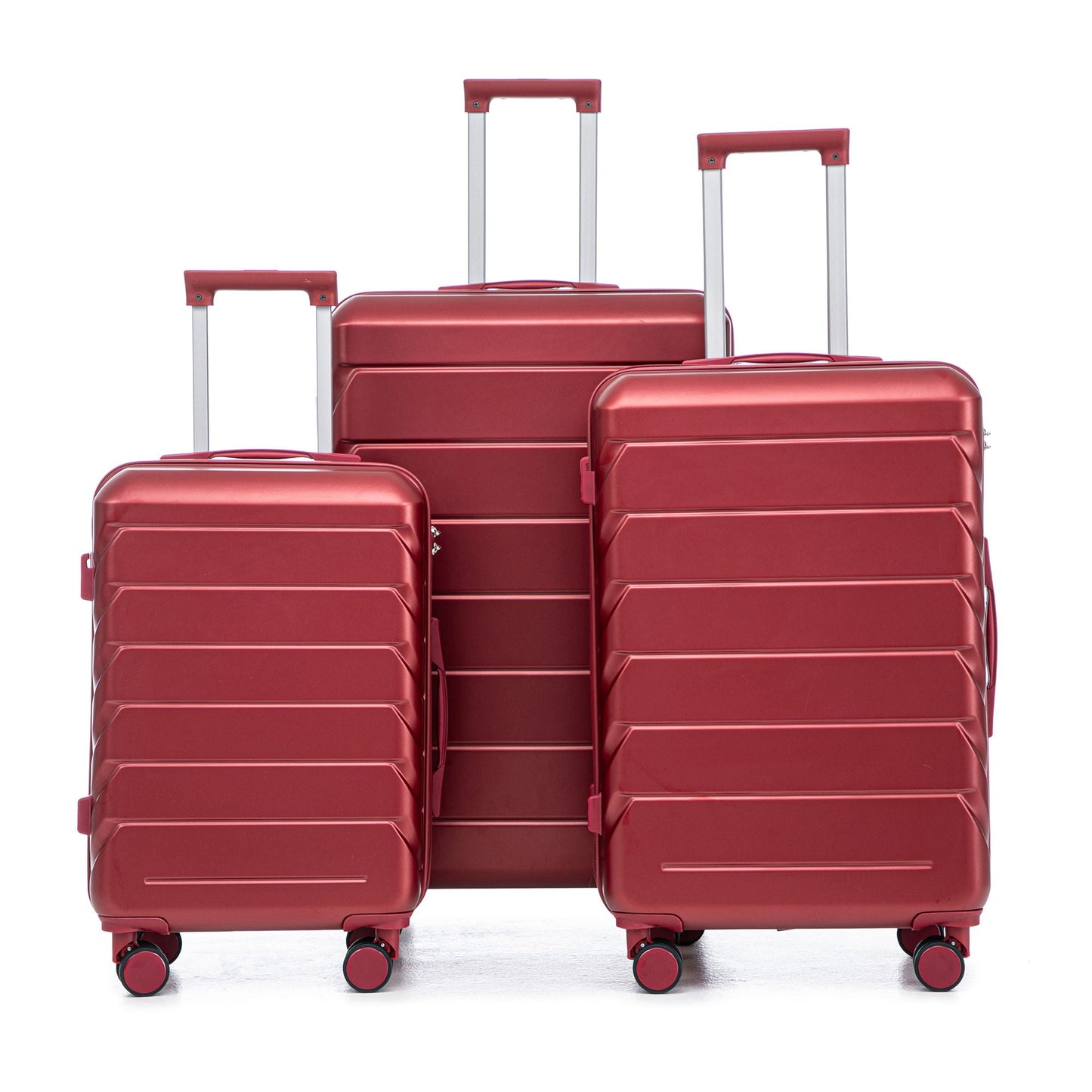 3 piece spinner luggage set 20 24 28in red metallic finish with wheels by HouseOfZazla on Tampa Home & Garden Store