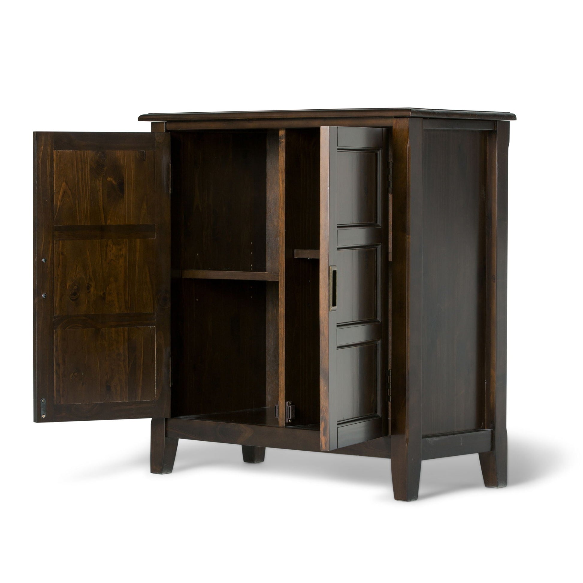Burlington handcrafted low storage cabinet in dark wood by HouseOfZazla, accent cabinet on Tampa Home & Garden Store