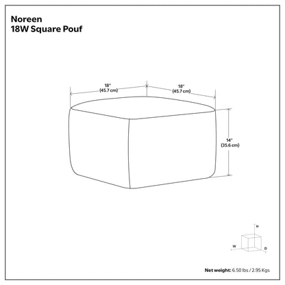 Noreen Upholstered Square Pouf Hand Woven Dark