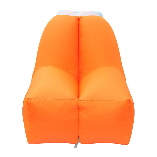 Inflatable Lounger Air Sofa Chair by GemGear in orange with portable bag on Tampa Home & Garden Store