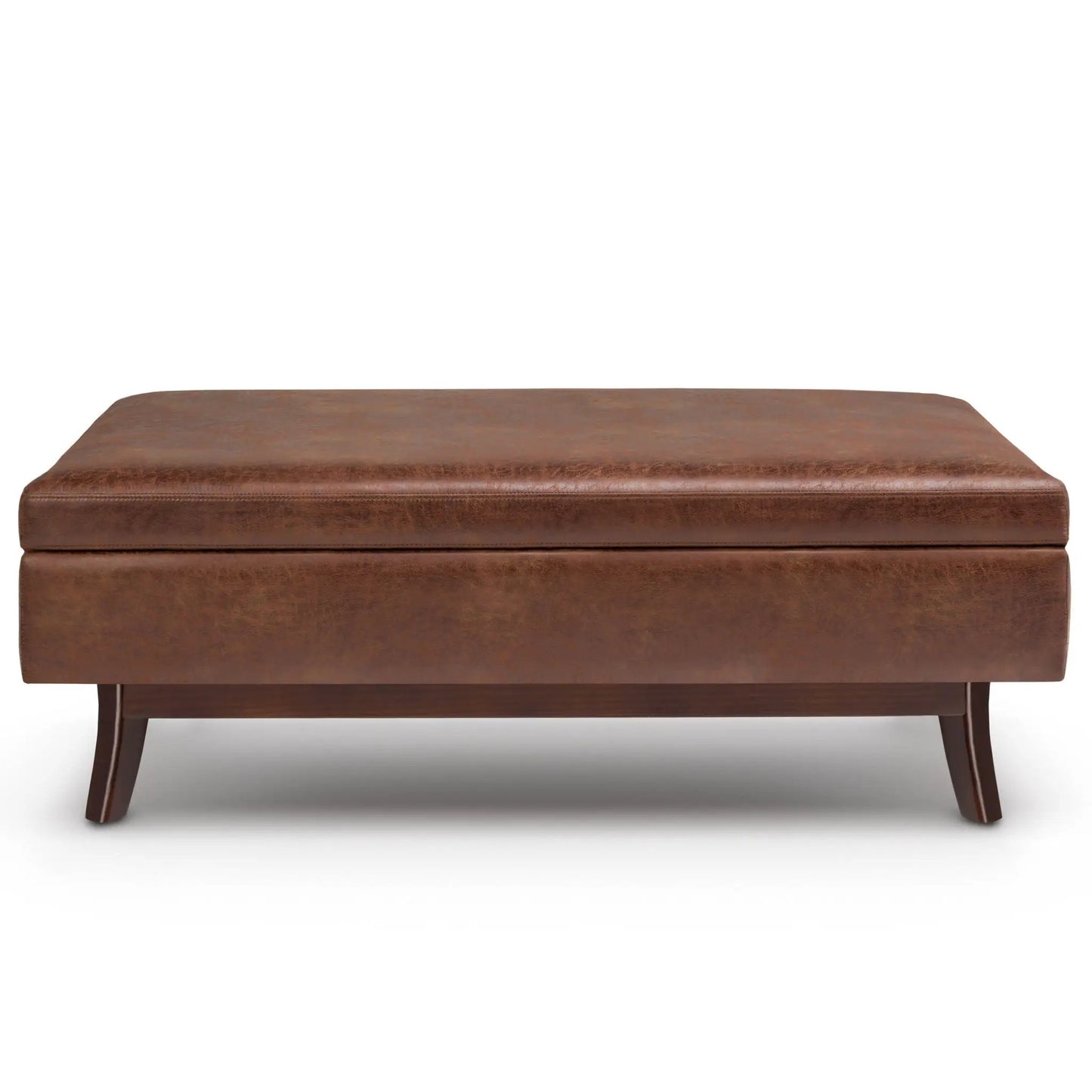 Owen upholstered rectangular storage ottoman in brown leather by Unique Piece Furniture on Tampa Home & Garden Store