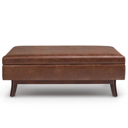 Owen upholstered rectangular storage ottoman in brown leather by Unique Piece Furniture on Tampa Home & Garden Store
