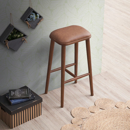 Stylish Design Bar Height Stool with light brown upholstered seat 28–30in high HouseOfZazla on Tampa Home & Garden Store