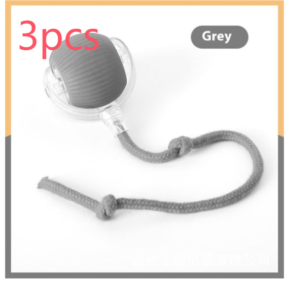 Electric cat toy: grey rolling-ball self-entertainment with knotted rope, 3pcs, Sell My Stuff on Tampa Home & Garden Store