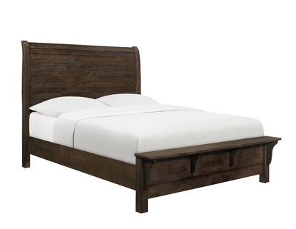 Verna Rustic Ash Sleigh Bed for Home Decor