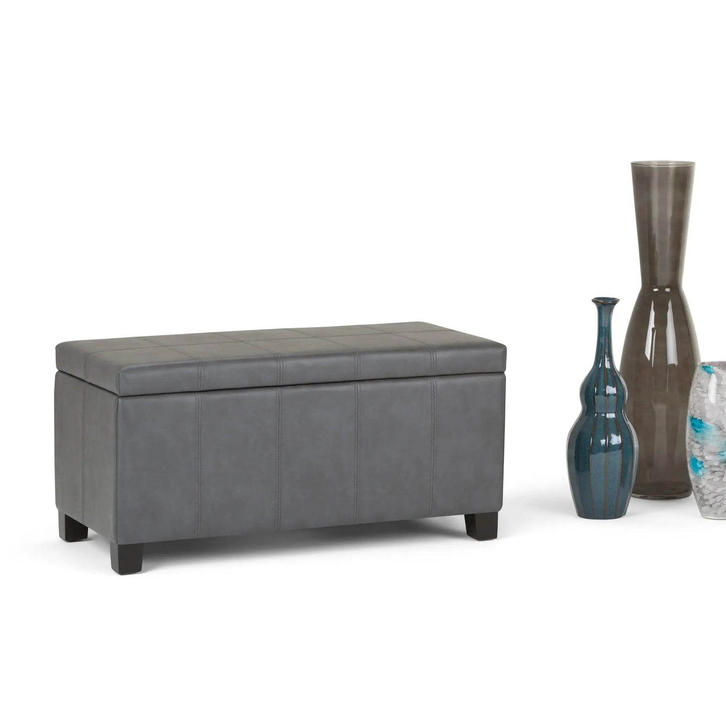 Dover Upholstered Storage Ottoman Bench with Lid