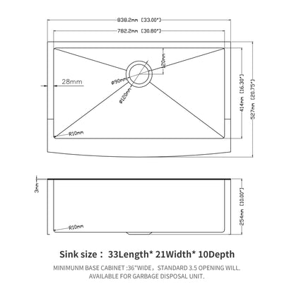 Farmhouse Apron Front Stainless Steel Sink