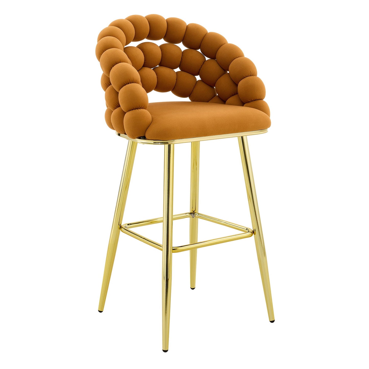 Ball Chain Bubble Tufted Bar Chairs Set Of Two