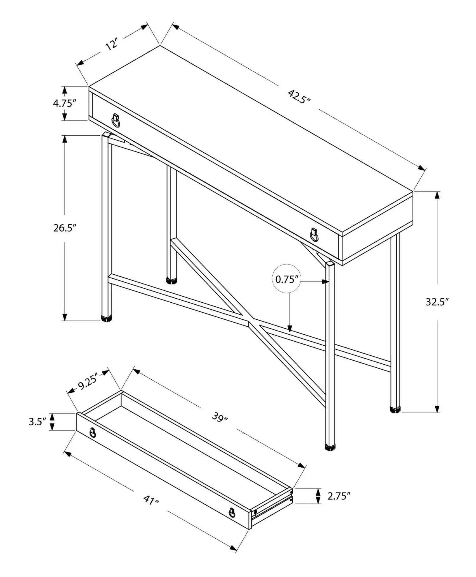 Accent console table for entryway with storage drawer, Unique Piece Furniture on Tampa Home & Garden Store