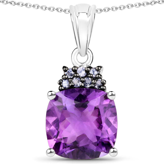 Pendant by Bids.com 6.10 carat genuine amethyst and tanzanite in .925 sterling silver on Tampa Home & Garden Store