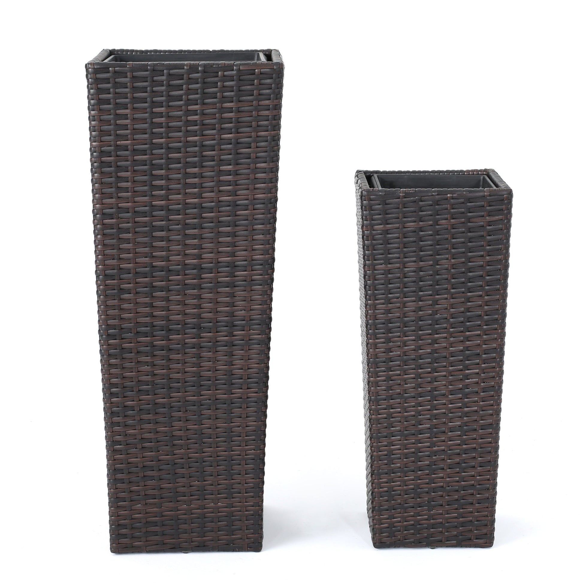 Rattan flower pot planters brown woven wicker set of 3 HouseOfZazla on Tampa Home & Garden Store