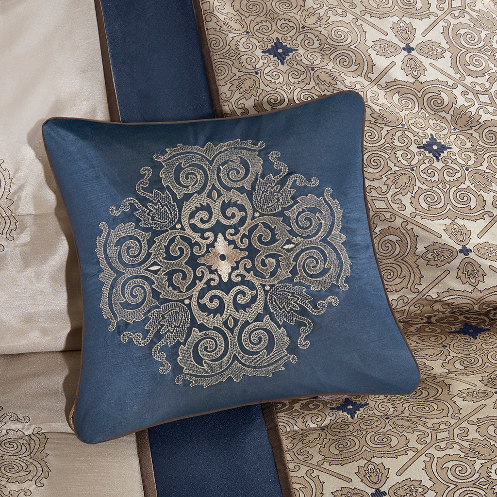 Cal King 7 Piece Jacquard Comforter Ensemble