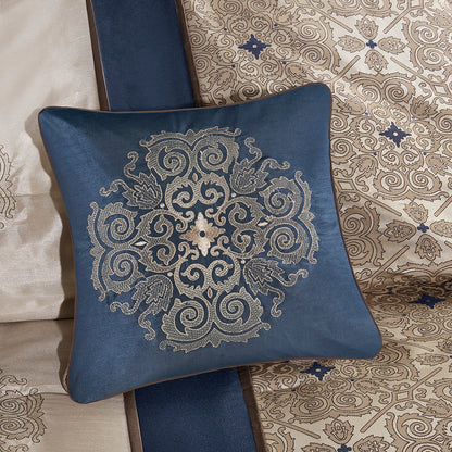 Cal King 7 Piece Jacquard Comforter Ensemble