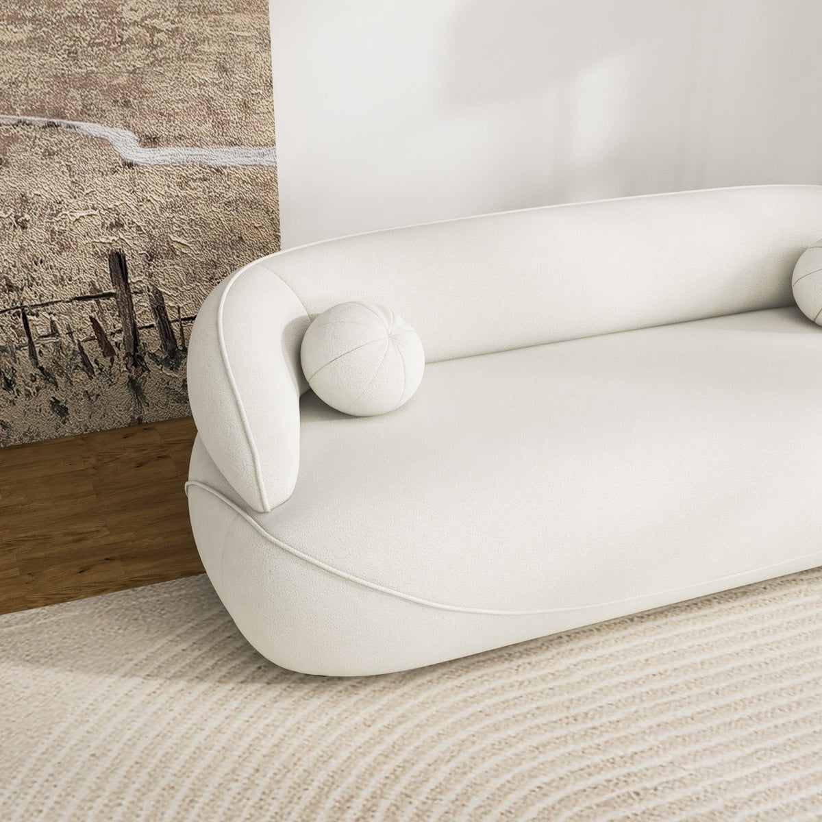Andrew Soft Boucle Sofa and Mid Century Design