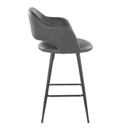 Counter stool charcoal gray leather with square footrest, HouseOfZazla on Tampa Home & Garden Store