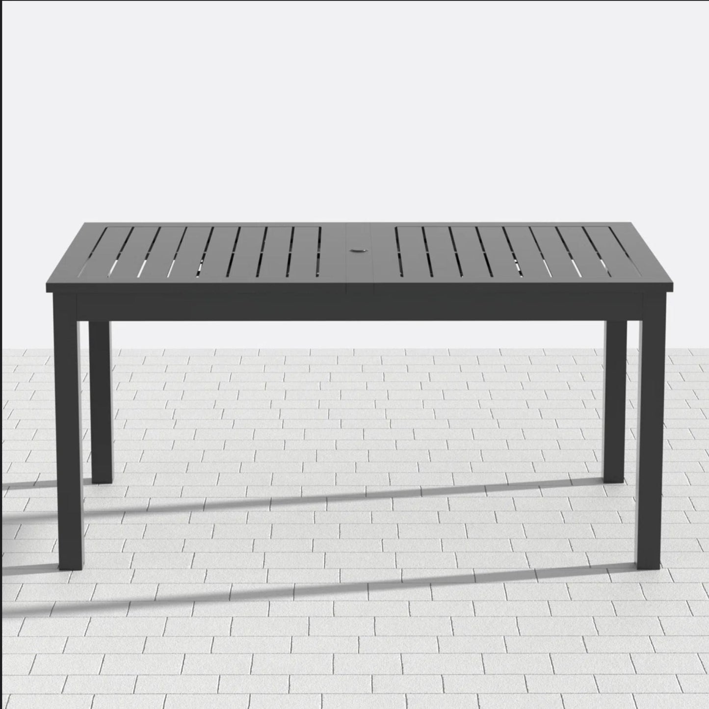 Extendable Outdoor Dining Table and Gray Frame