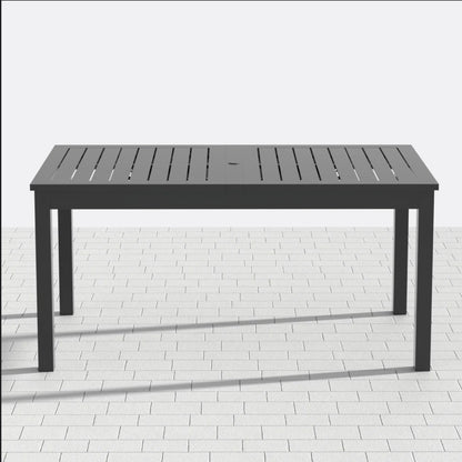 Extendable Outdoor Dining Table and Gray Frame