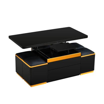 Lift Top Coffee Table with Storage Stools