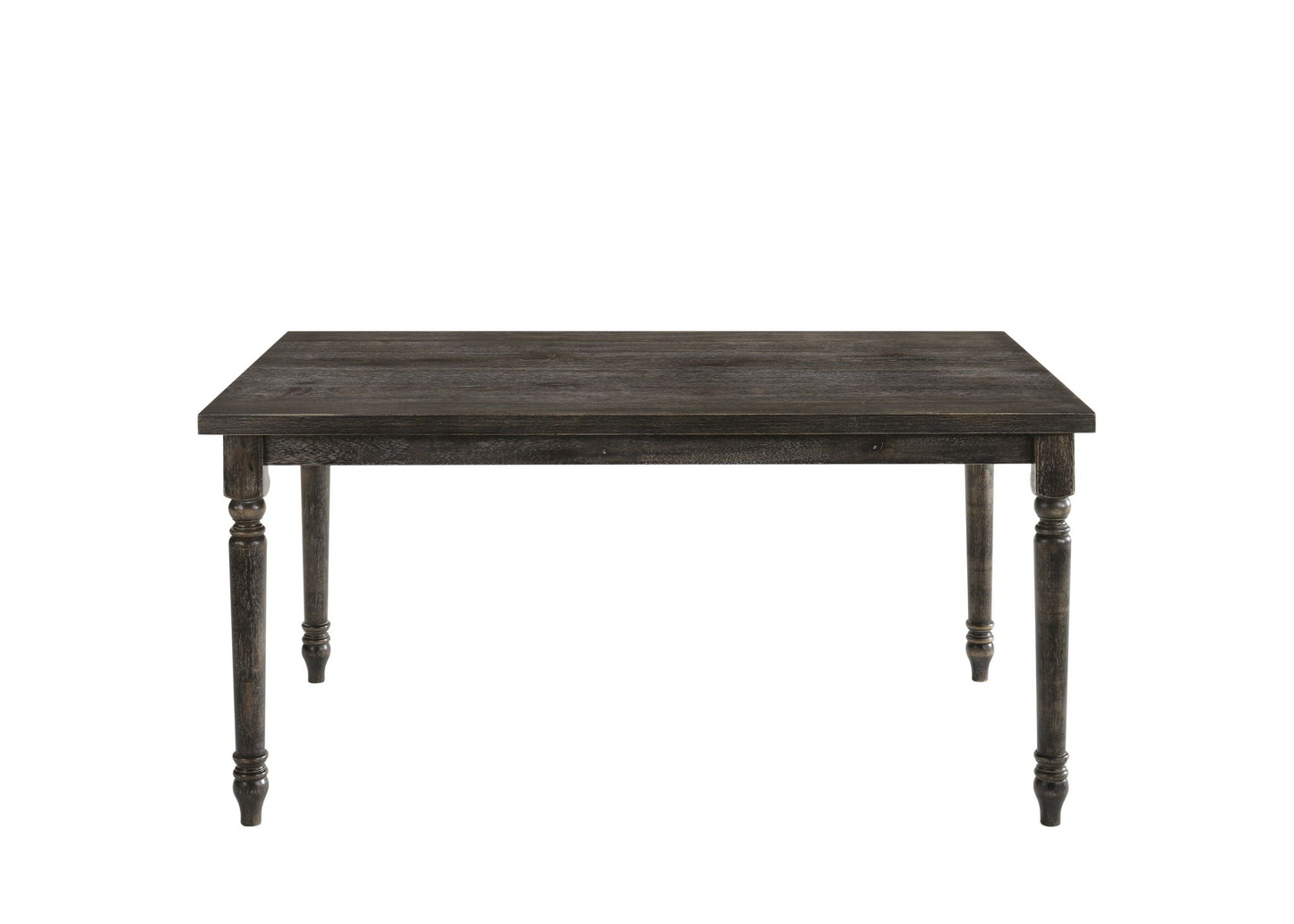 Claudia II weathered gray dining table with dark wood finish and turned legs on Tampa Home & Garden Store