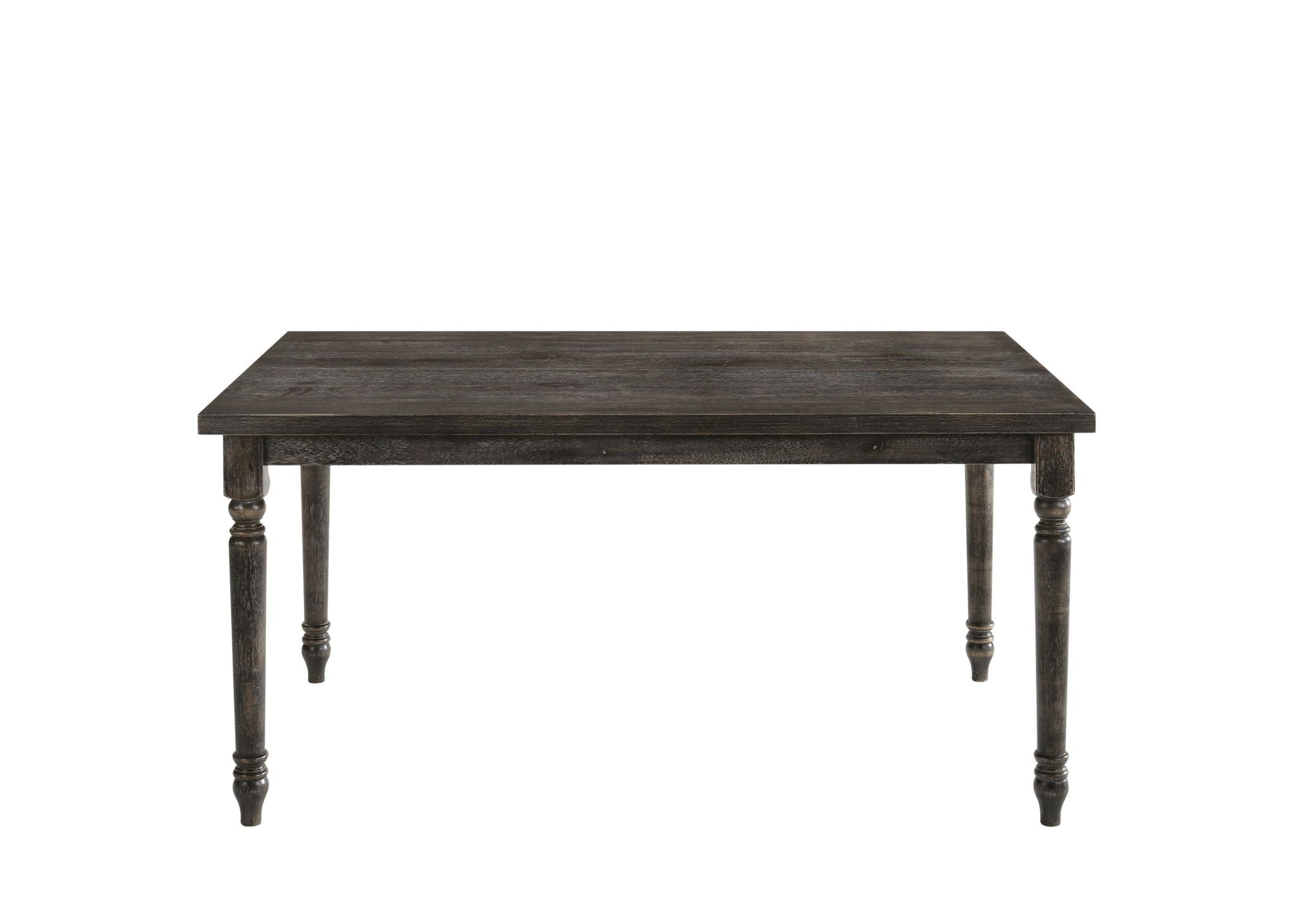 Claudia II weathered gray dining table with dark wood finish and turned legs on Tampa Home & Garden Store