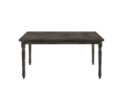 Claudia II weathered gray dining table with dark wood finish and turned legs on Tampa Home & Garden Store