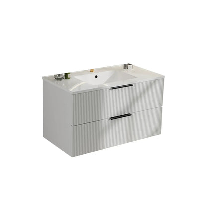 Floating Wall Mounted Vanity Sink and Drawers