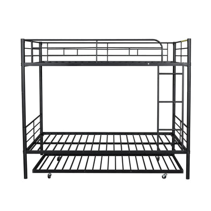 Black steel bunk bed frame with guard rails and ladder by Unique Piece Furniture on Tampa Home & Garden Store