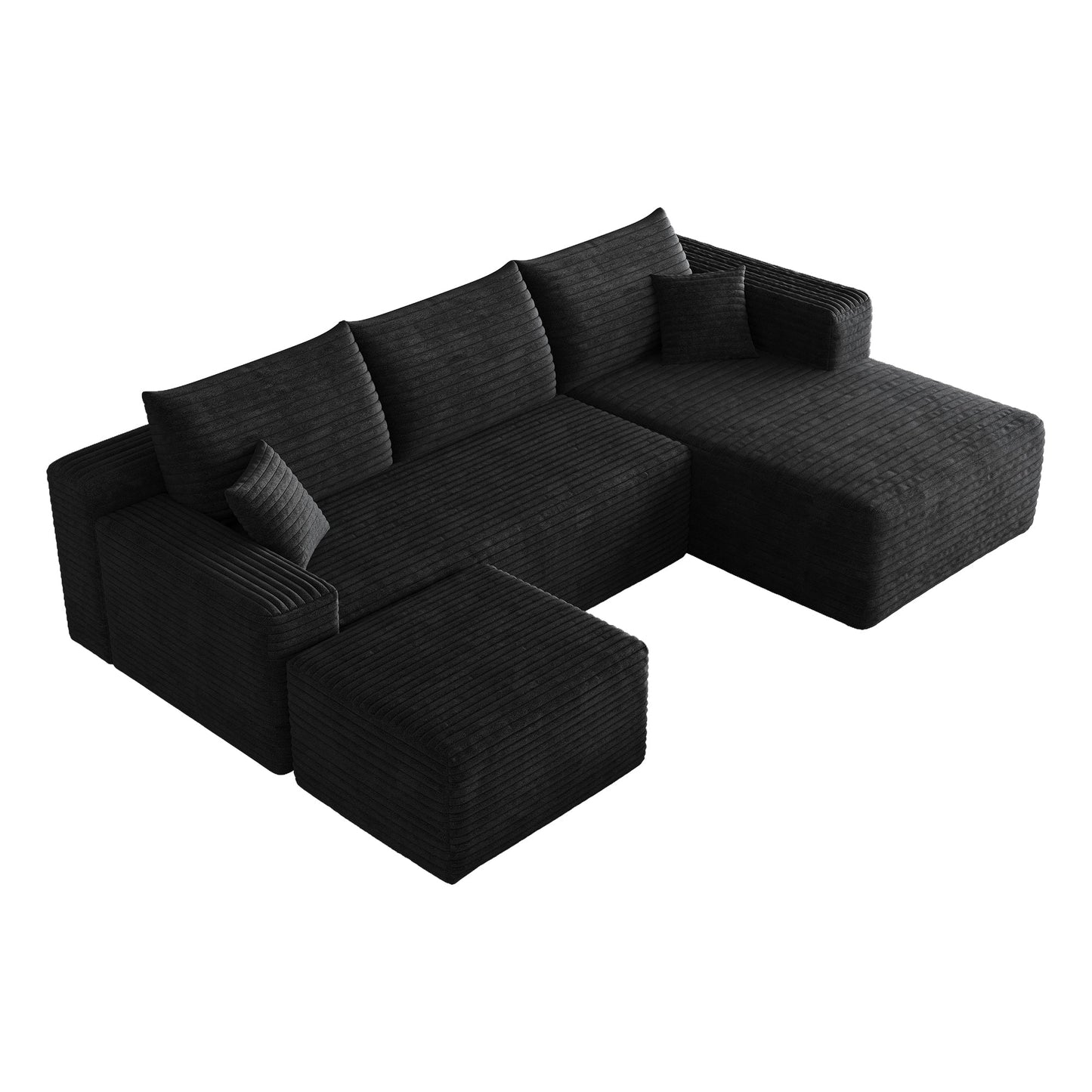 Modern Cloud Sectional Sofa and Ottoman Set