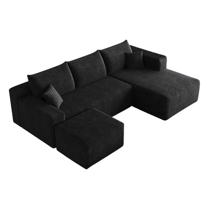 Modern Cloud Sectional Sofa and Ottoman Set