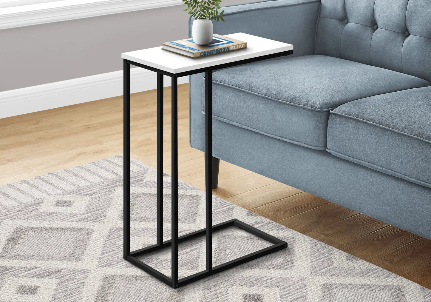 Accent Table C Shaped End Table Space Saving