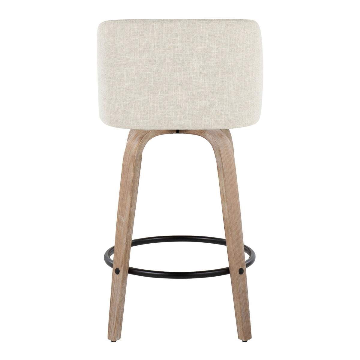 Counter stools set of 2 by HouseOfZazla with beige fabric and wood legs on Tampa Garden Store on Tampa Home & Garden Store