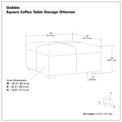 Gabbie square upholstered storage ottoman by Unique Piece Furniture on Tampa Home & Garden Store