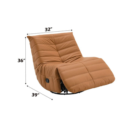 Glider recliner chair with swivel in tan leatherette upholstery by Unique Piece Furniture on Tampa Home & Garden Store