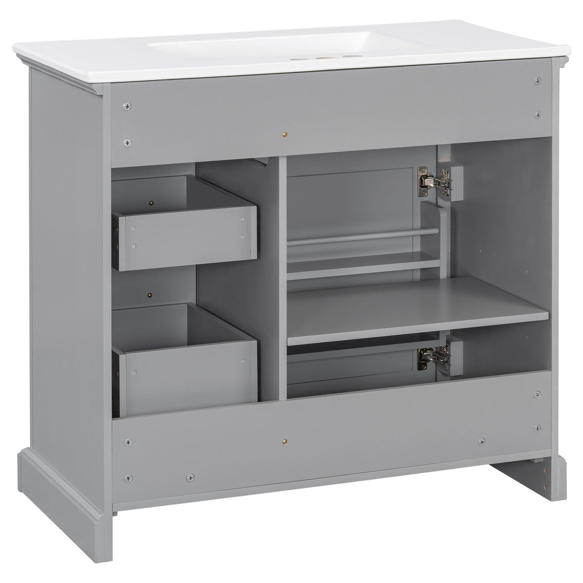 Bathroom vanity with sink, gray cabinet, counter, HouseOfZazla on Tampa Home & Garden Store