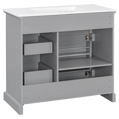 Bathroom vanity with sink, gray cabinet, counter, HouseOfZazla on Tampa Home & Garden Store