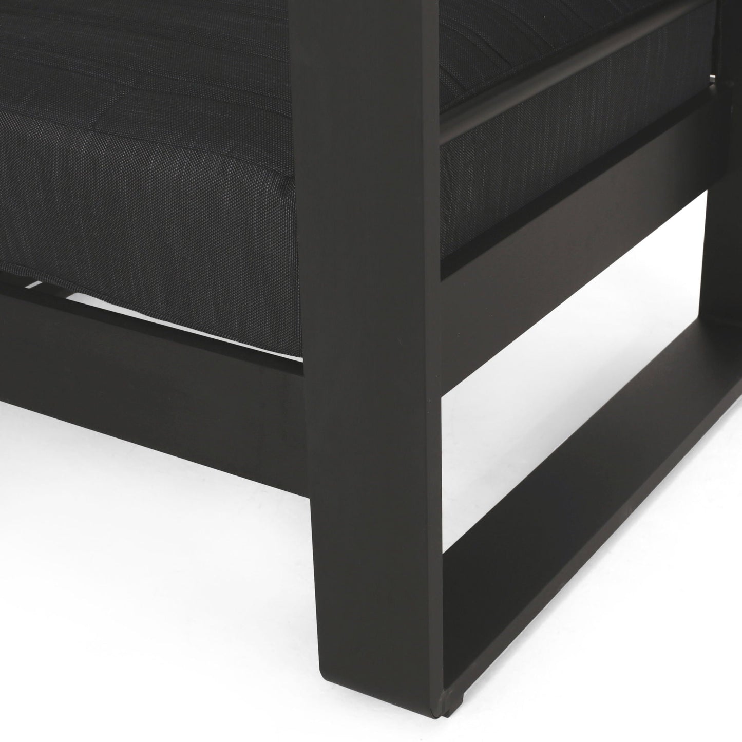 Giovanna Club Chair Set with aluminum frame; black woven outdoor arm chair base and legs on Tampa Home & Garden Store